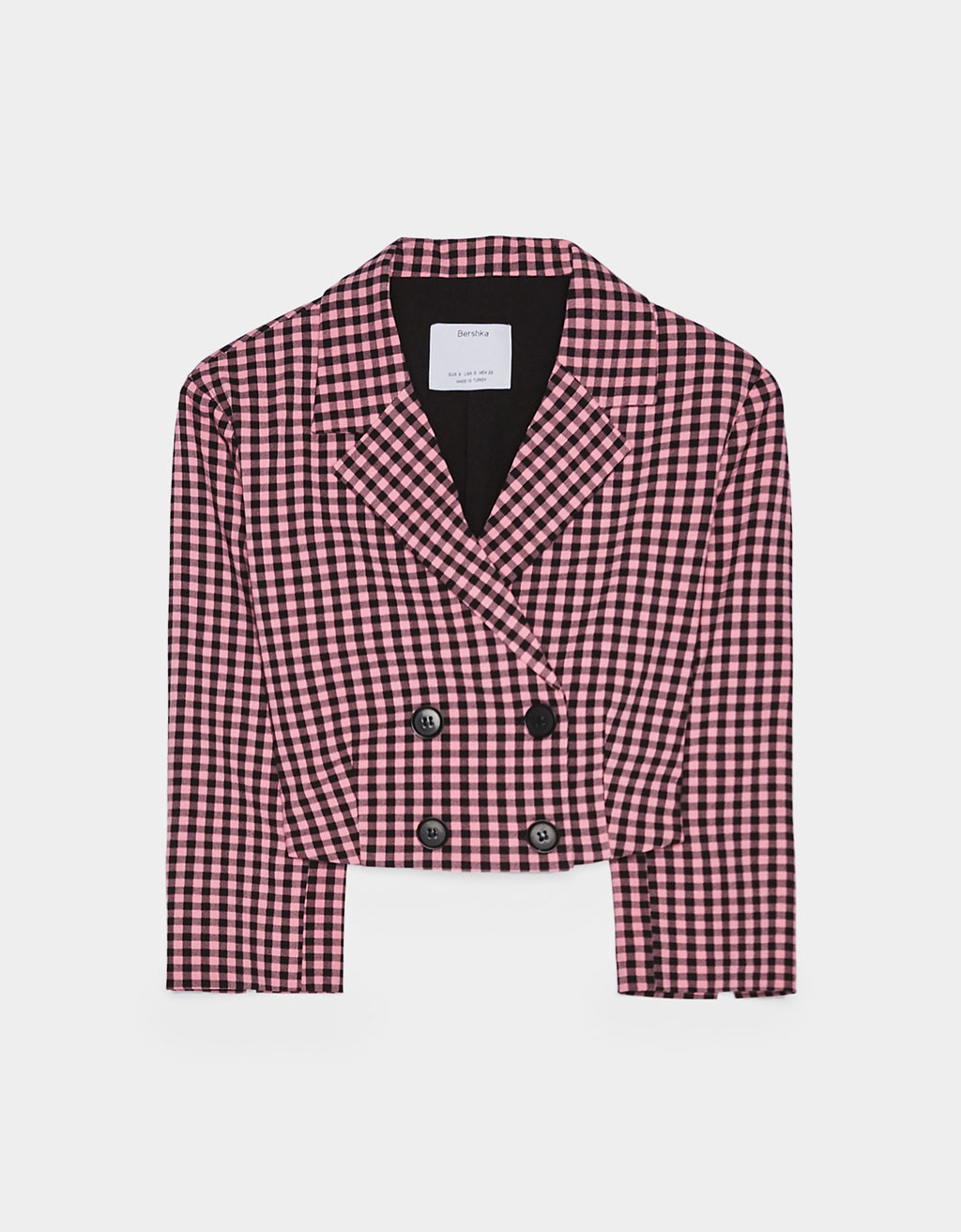 Cropped gingham blazer