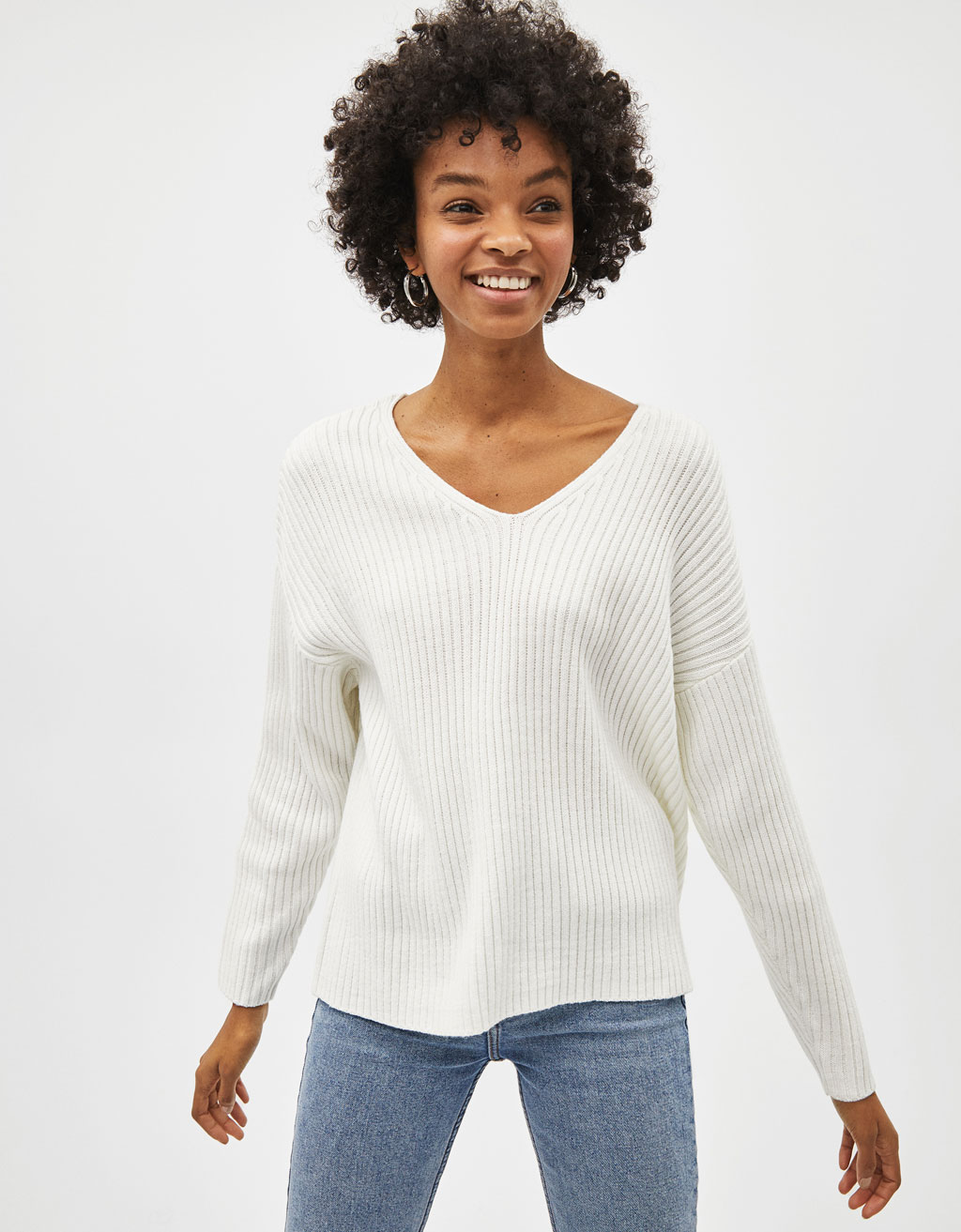 Oversized V-neck sweater - Join Life 