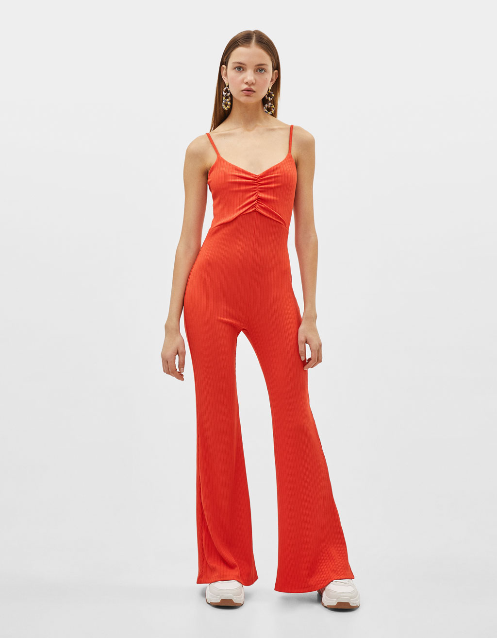 bershka red jumpsuit