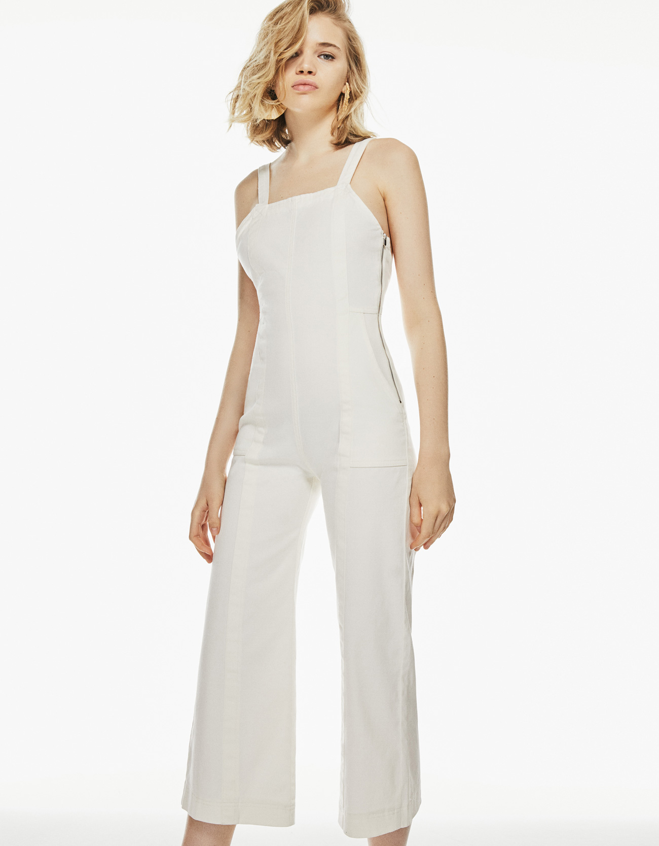 bershka white jumpsuit