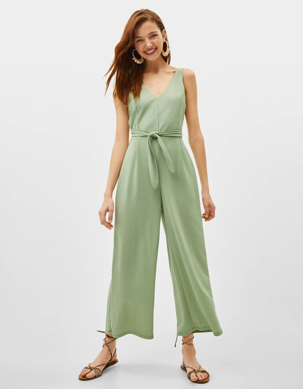 bershka green jumpsuit