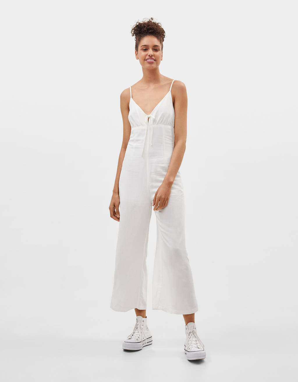 bershka white jumpsuit