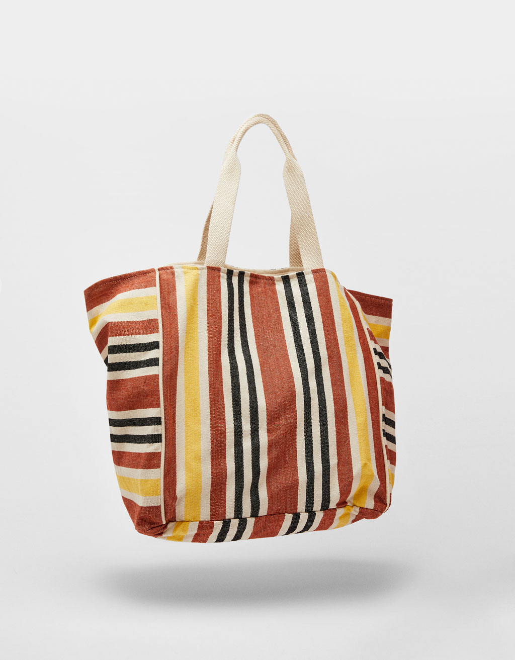 striped tote bag