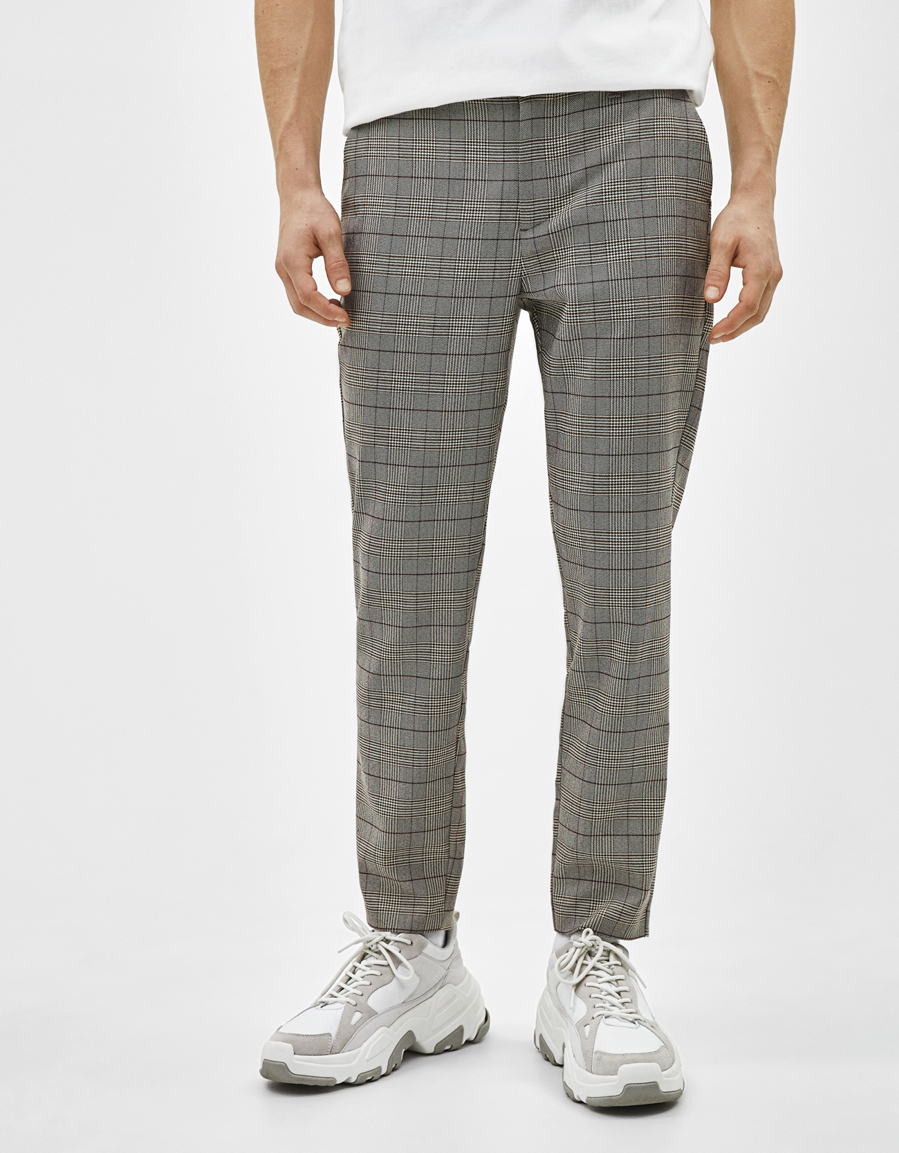 Slim Fit Tailored Trousers Rings Bershka Kosovo