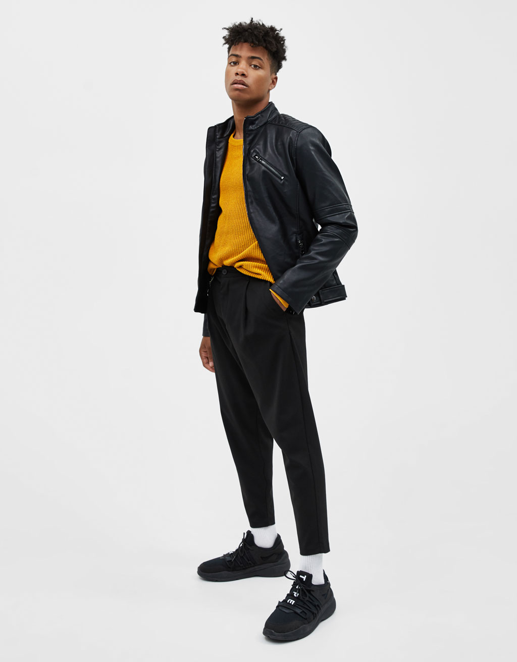 Faux Leather Biker Jacket New Bershka United Kingdom
