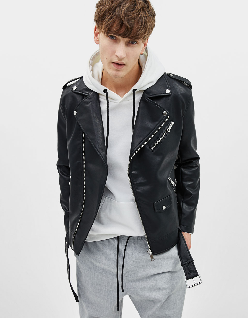 Faux Leather Biker Jacket New Bershka United Kingdom