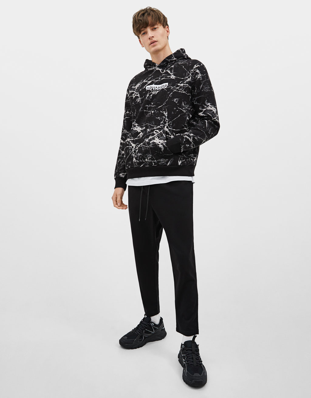 Sudadera con estampado marmol - Sudaderas - Bershka Dominican Republic