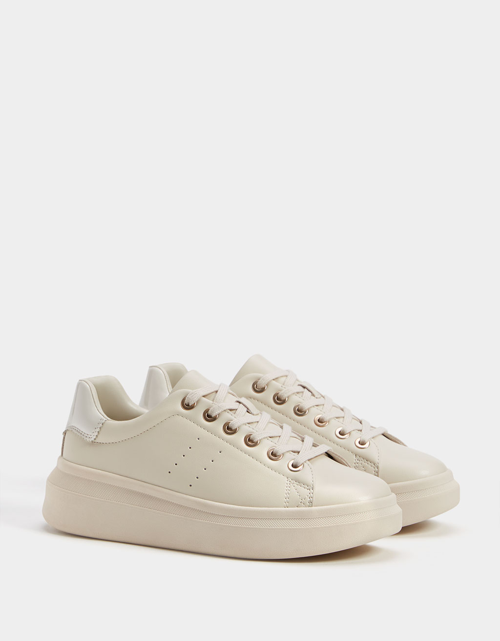 bershka monochrome platform trainers