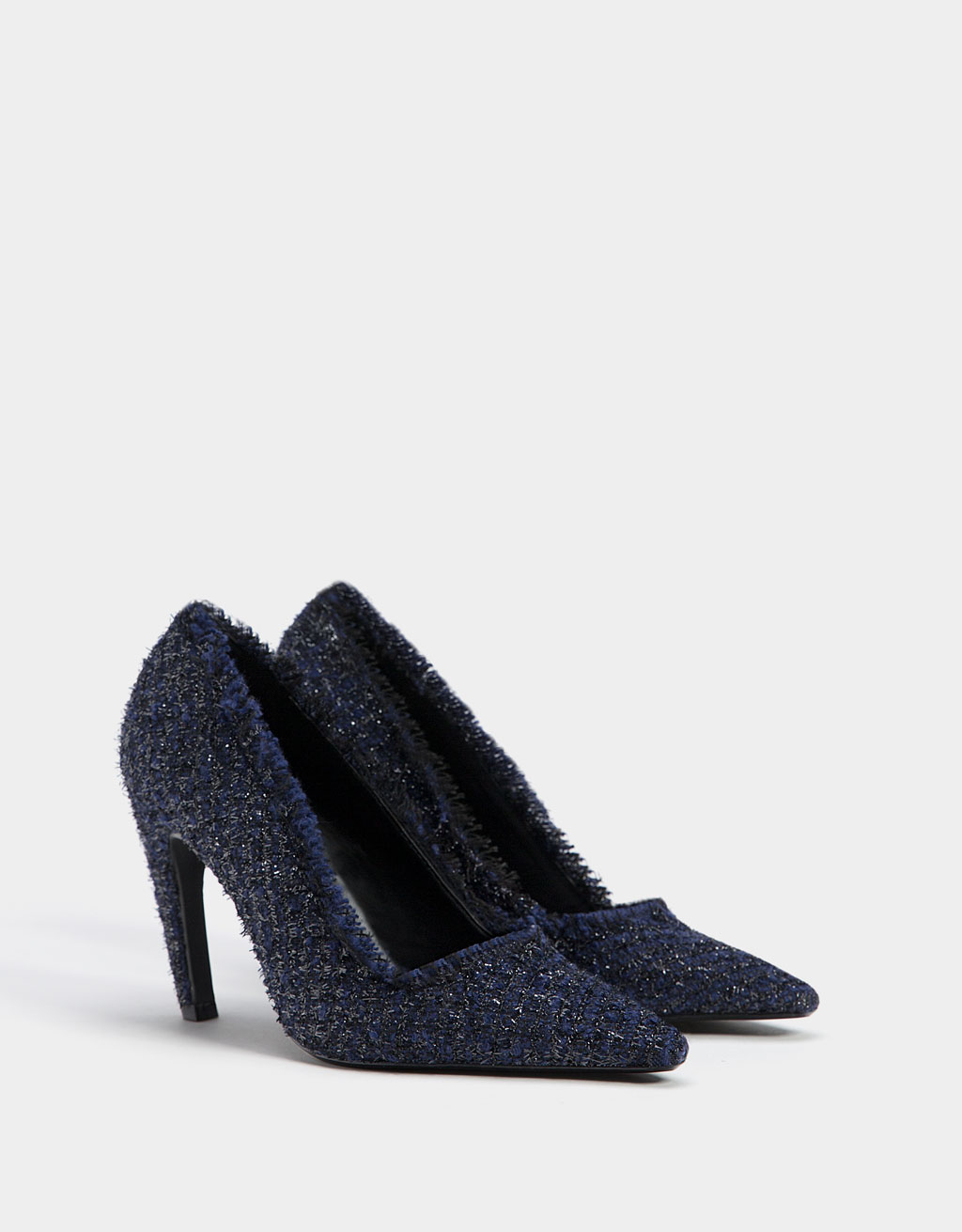 high heel shoes frayed