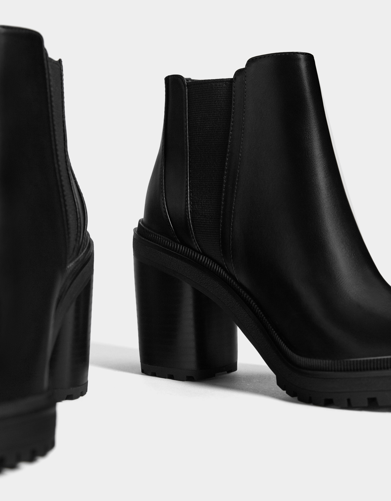 bershka black ankle boots