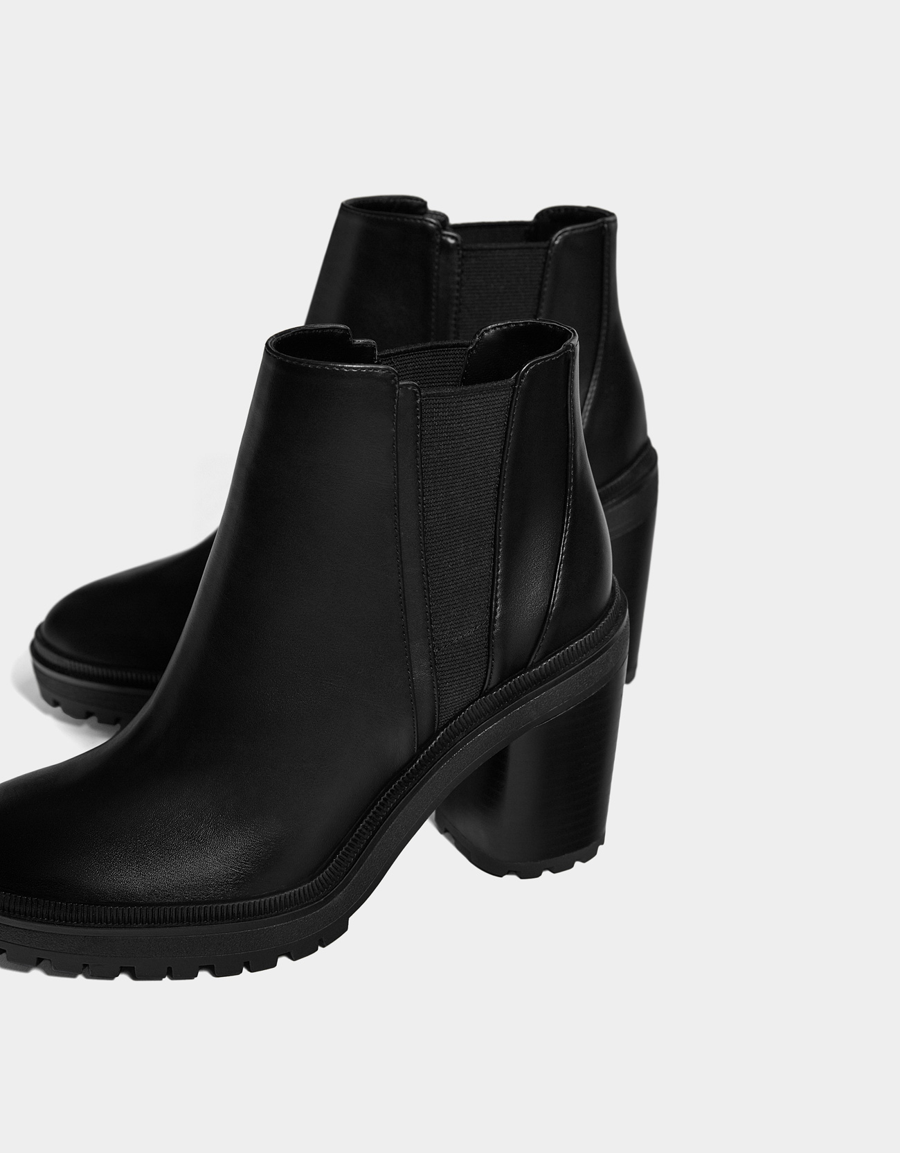 platform ankle boots with elastic panels