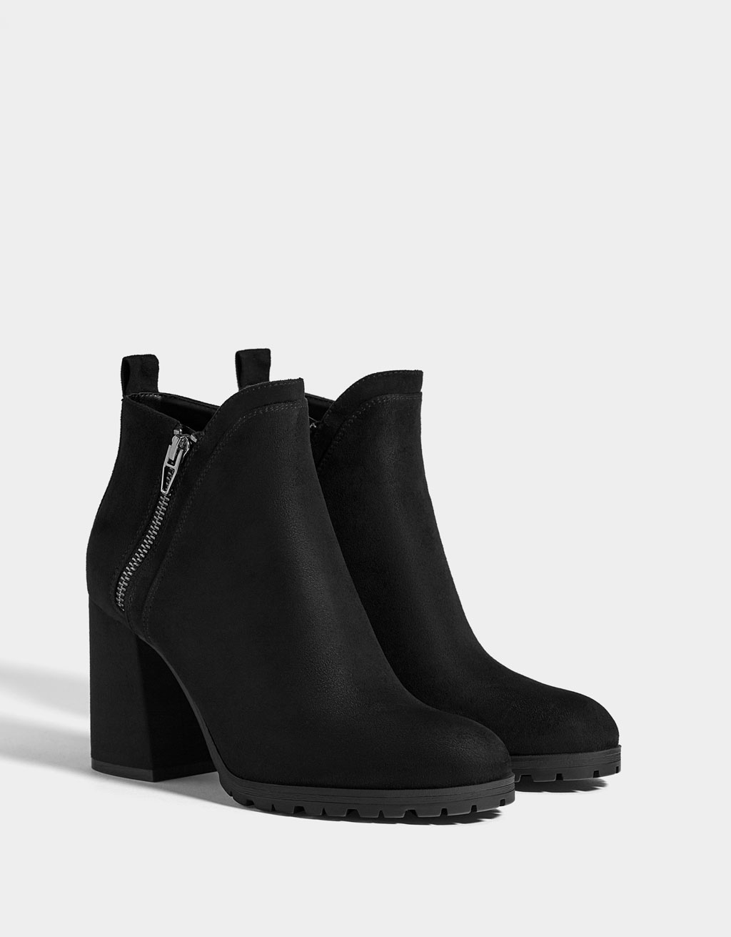 Zip-up high-heel ankle boots