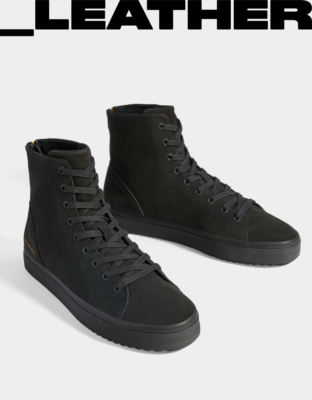 mens leather high top trainers