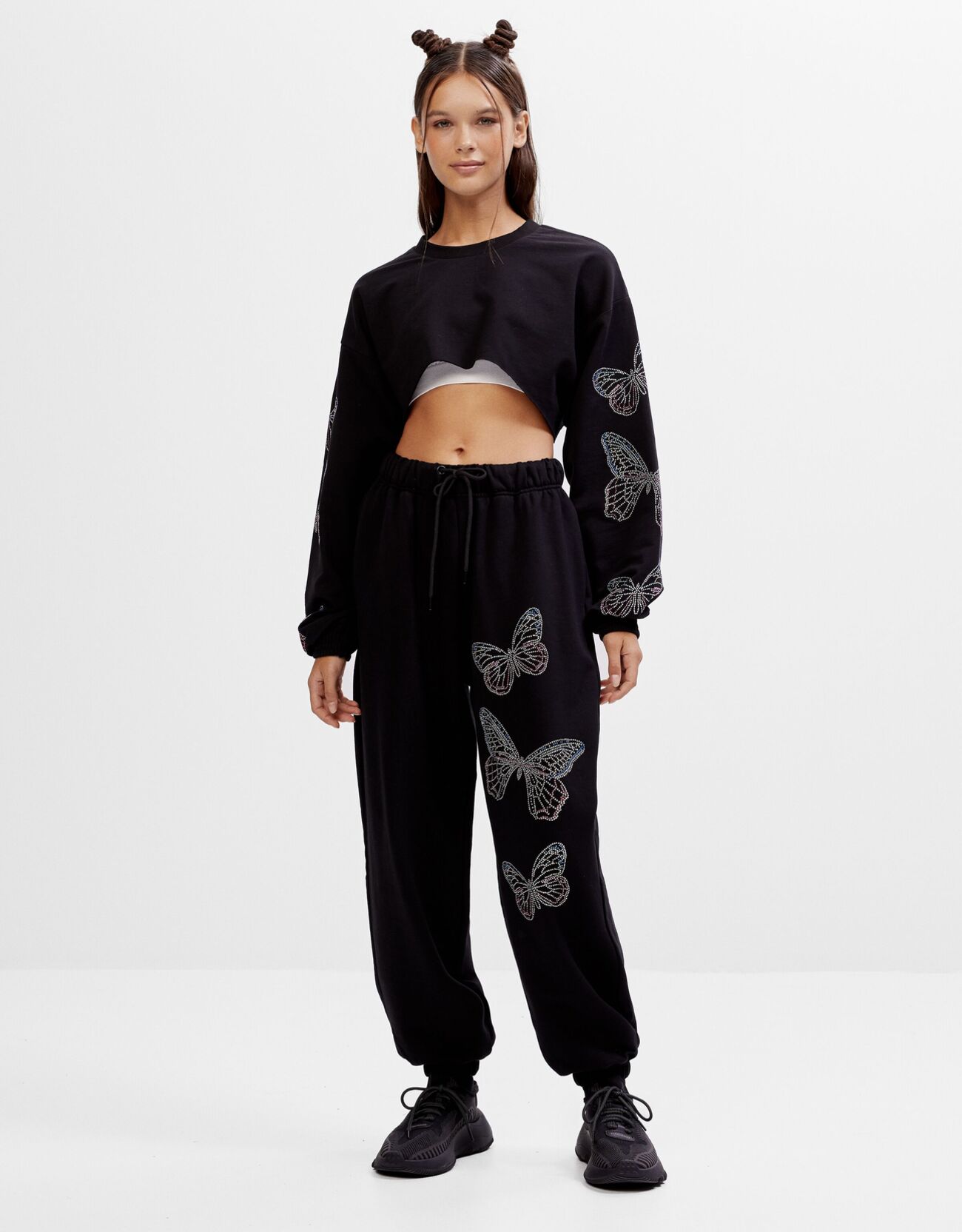 bershka black joggers
