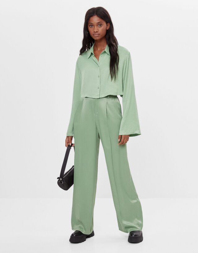 Satin shirt and pants set Clearance
