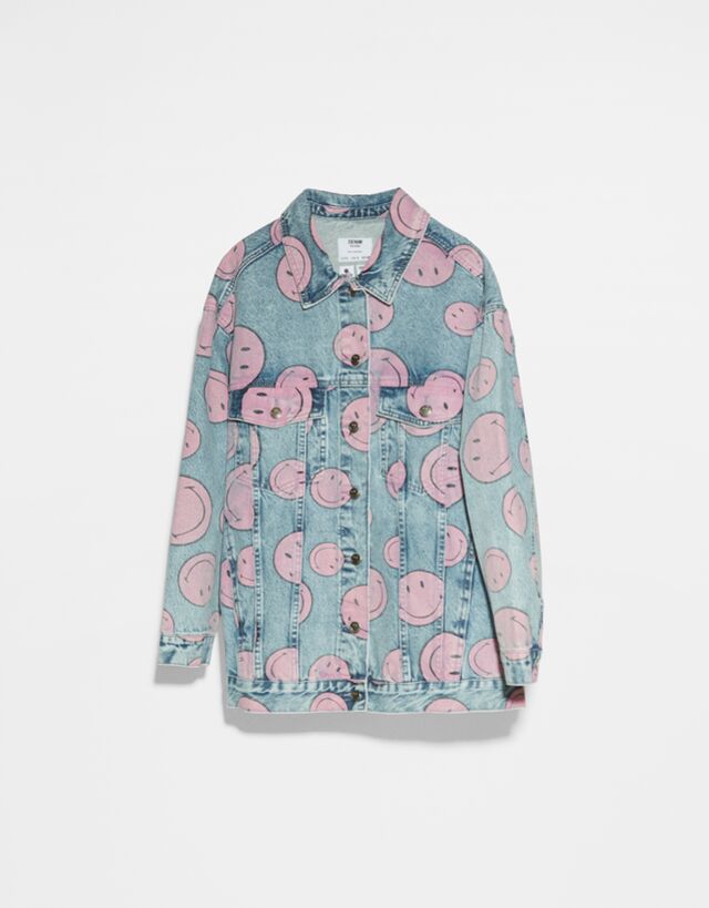Smiley face denim jacket and trousers 