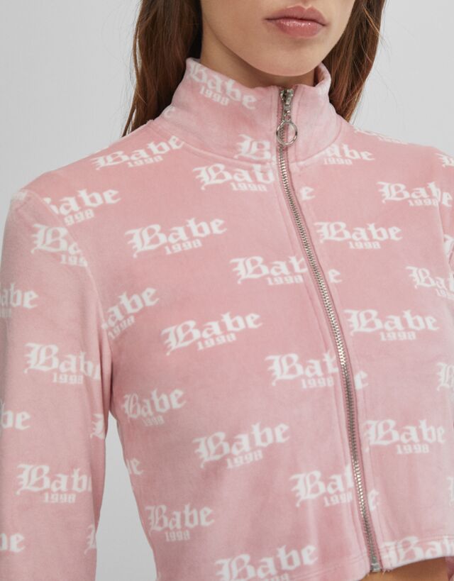 Printed cardigan and trousers set - Printed - Woman | Bershka