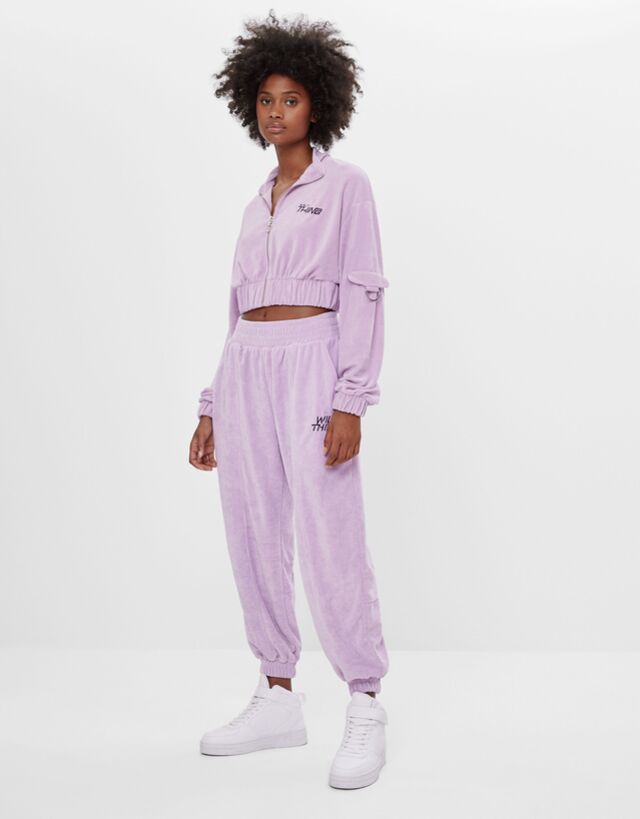 Plush jacket and trousers set 