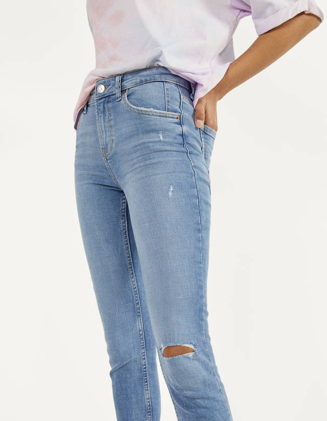 Mid waist skinny jeans - Woman | Bershka