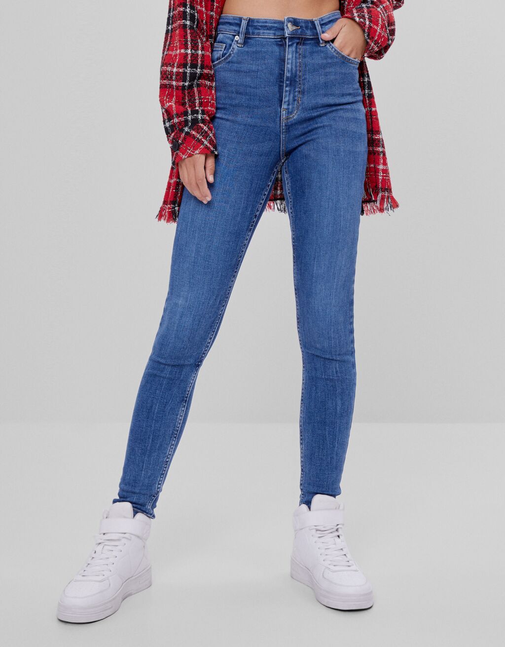 super skinny high rise bershka