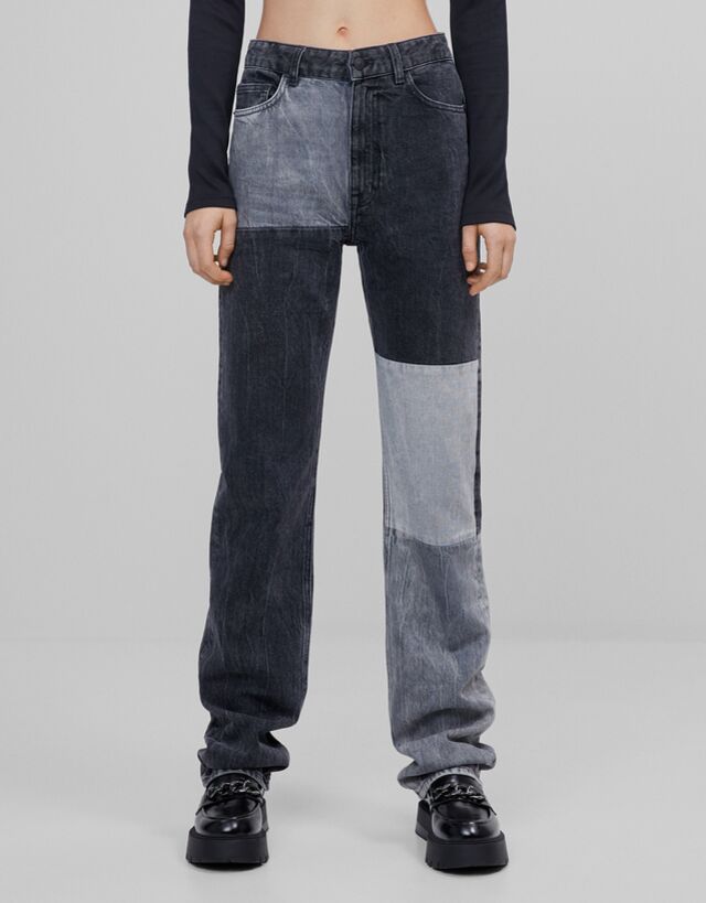 Straight fit high waist jeans with 