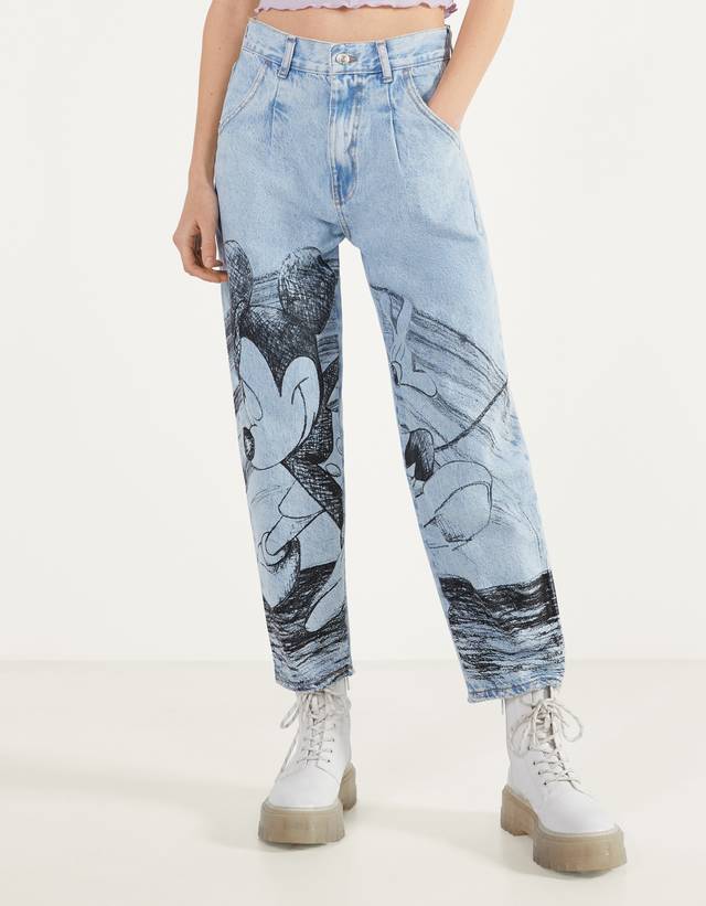 Mickey gets arty” balloon fit jeans 