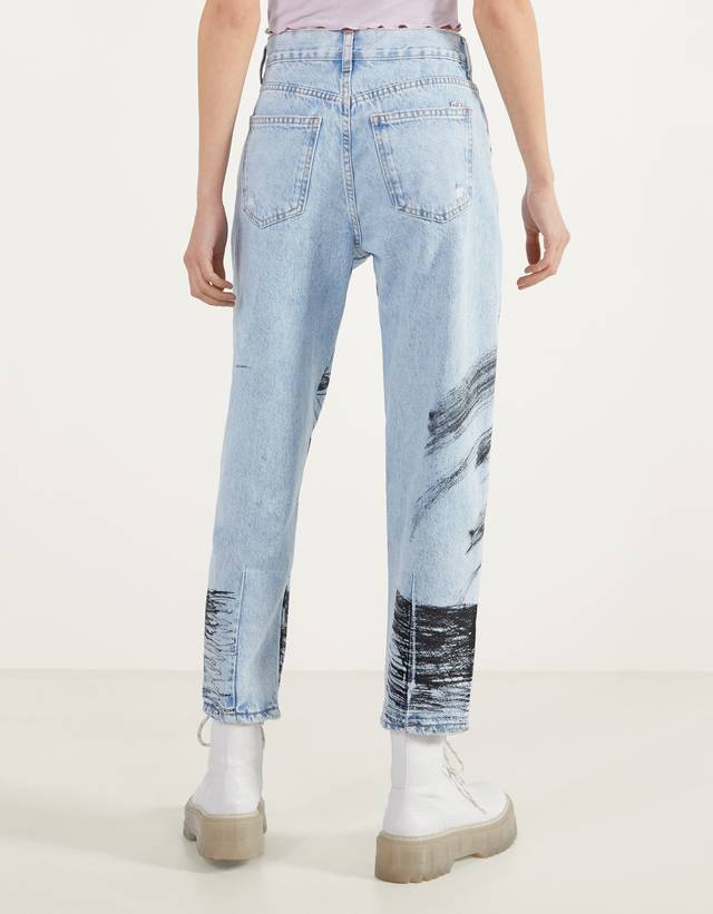 Mickey gets arty” balloon fit jeans 