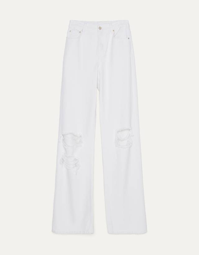 Wide-leg '90s jeans - Denim - Woman | Bershka