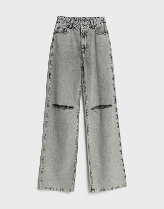 Wide-leg '90s jeans - Woman | Bershka