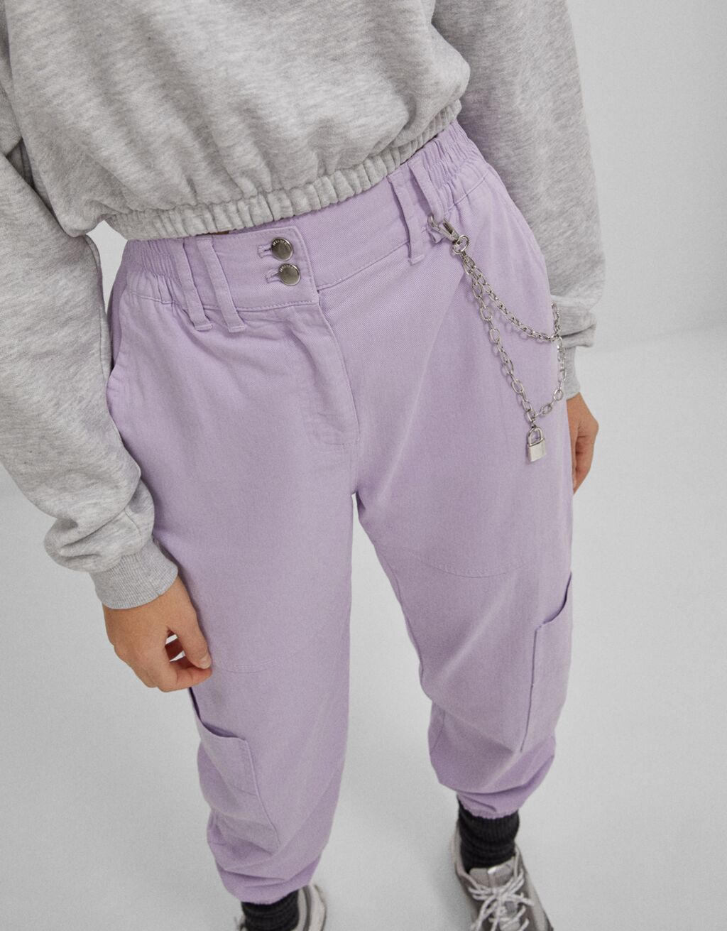 bershka purple joggers