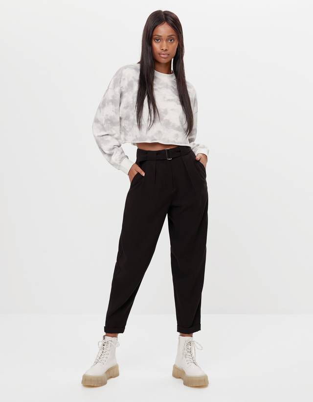 Pantalón bombacho TENCEL ® - Pantalones - Mujer | Bershka