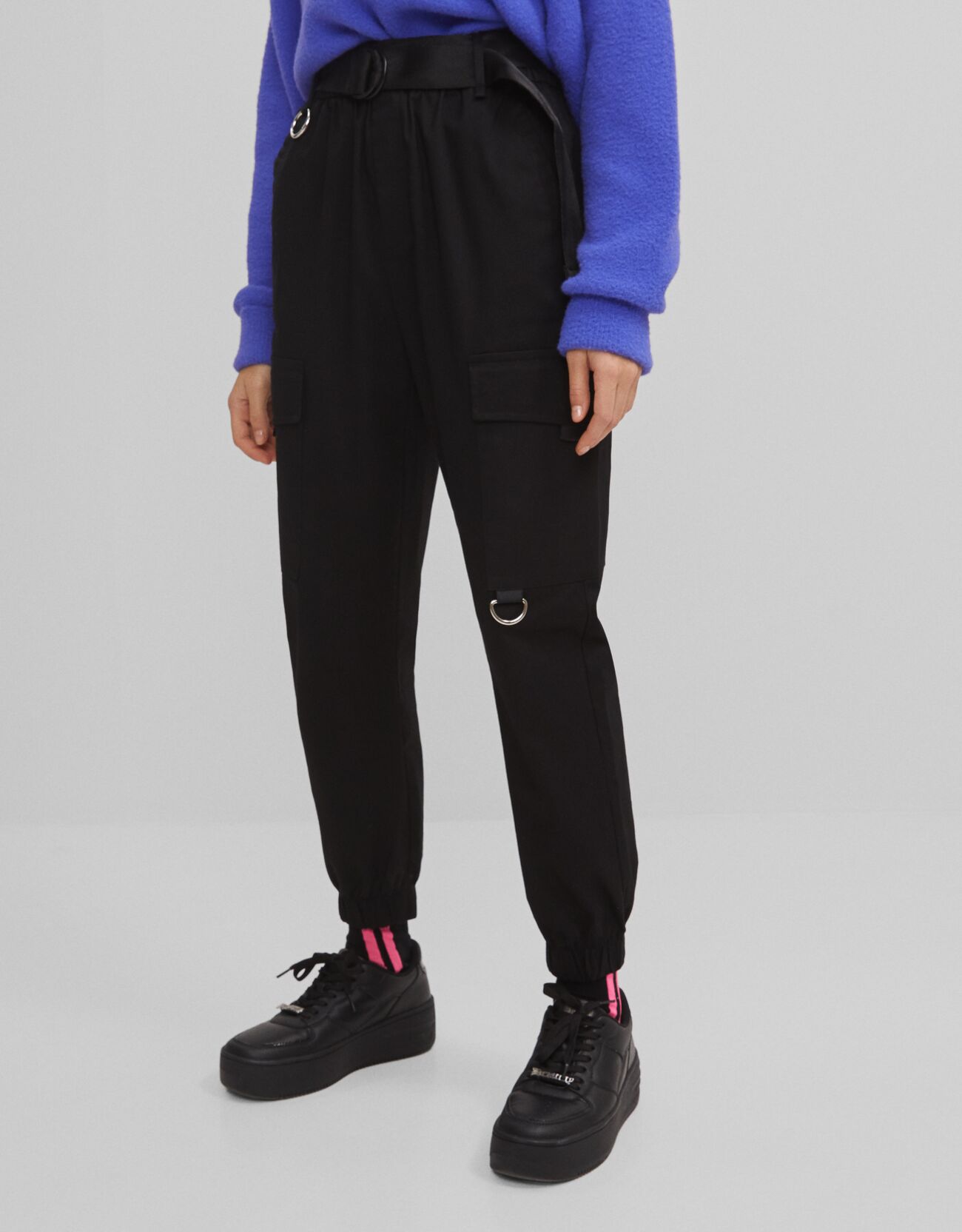 Pantaloni Cargo Din Poplin Pantaloni Bershka Romania