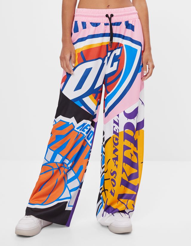 NBA flared trousers - Trousers - Bershka Czech Republic