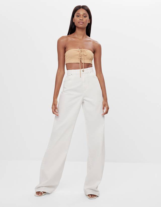Wide-leg jeans - Woman | Bershka