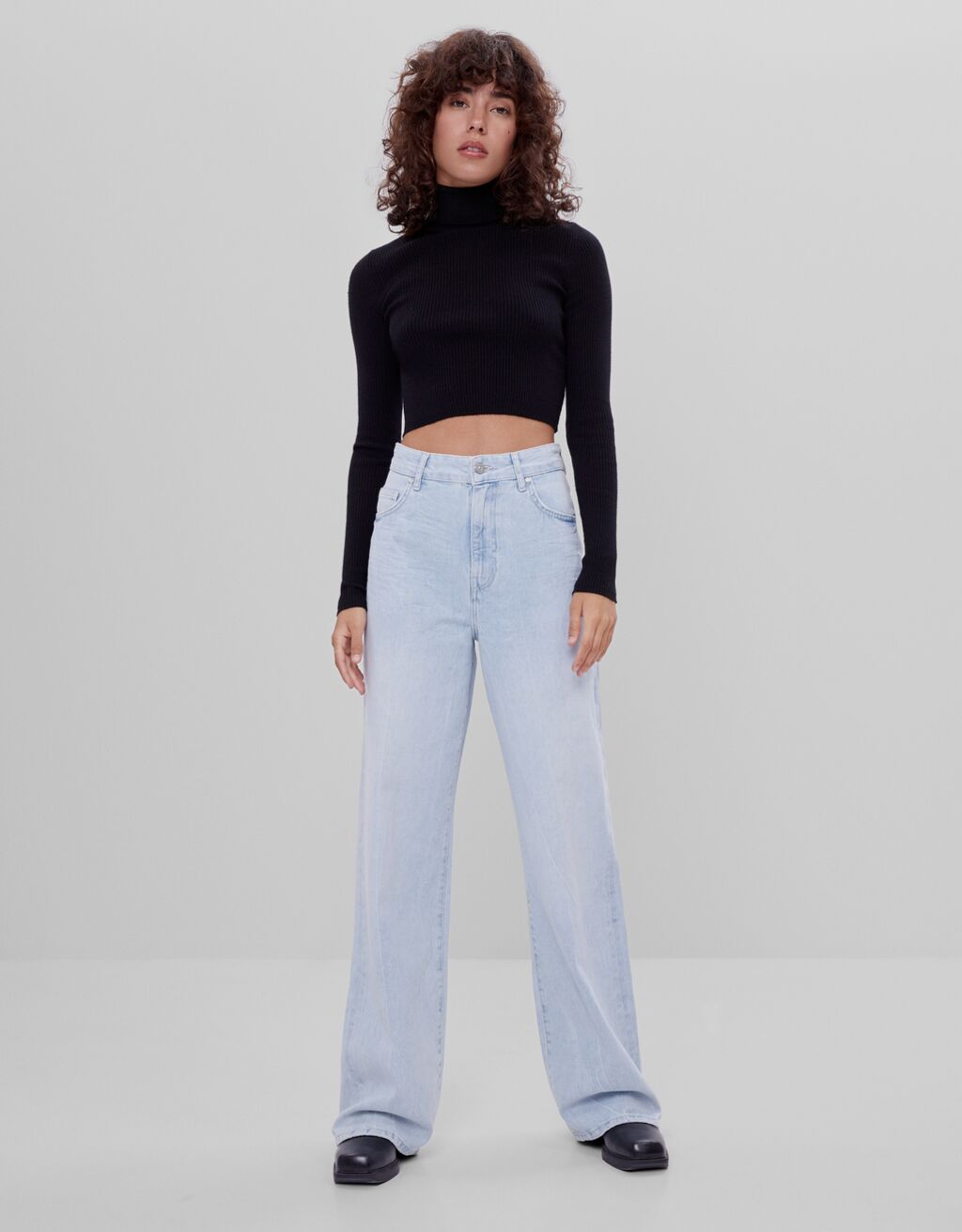 Wide-leg jeans - null - Bershka Russia