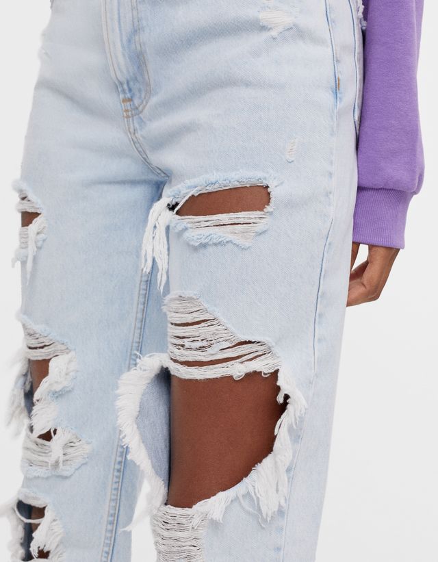 Jeans Mom rotos - Noche - Bershka Honduras