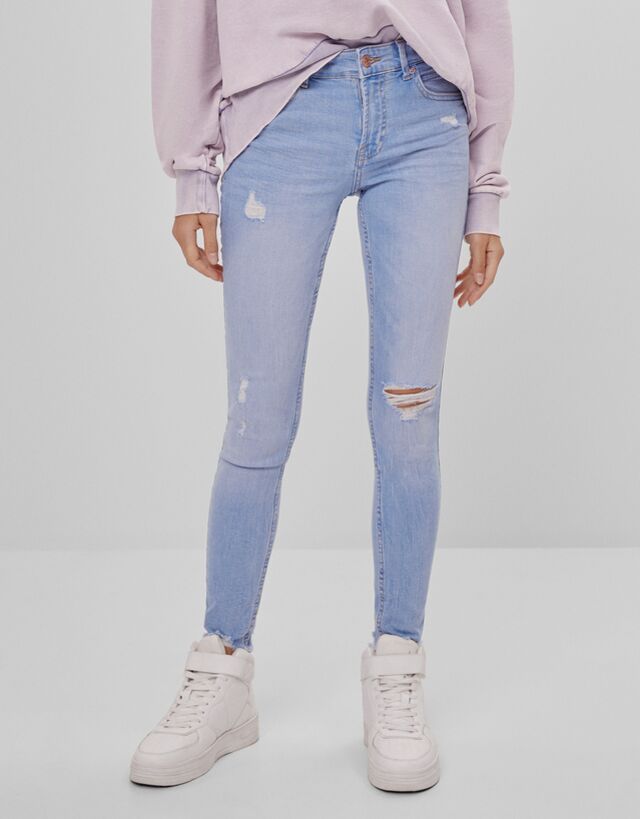 Low Waist Skinny Jeans Denim Woman Bershka