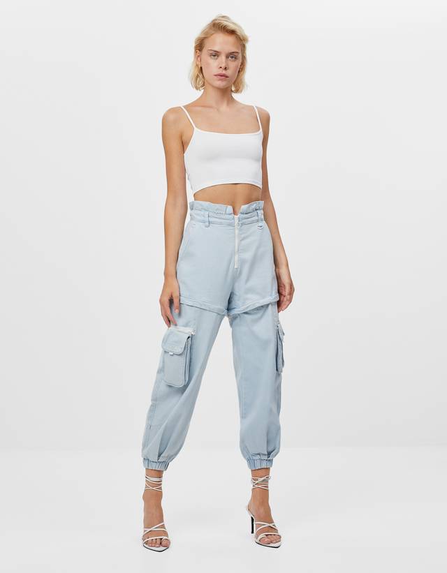 Mujer Jeans jogger Azullavado | Jeans Bershka \u003c Esperando a Christine