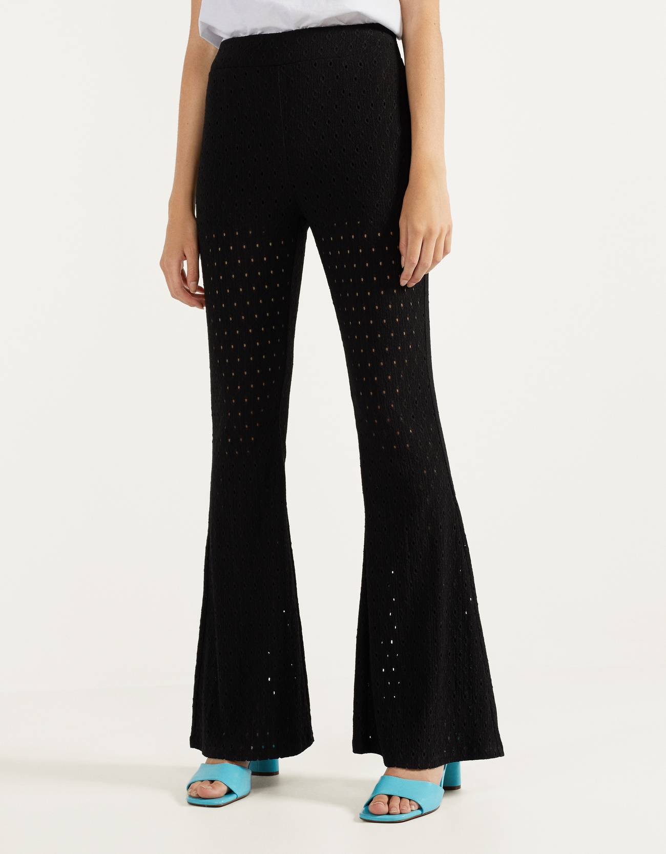Leopard print flared trousers 