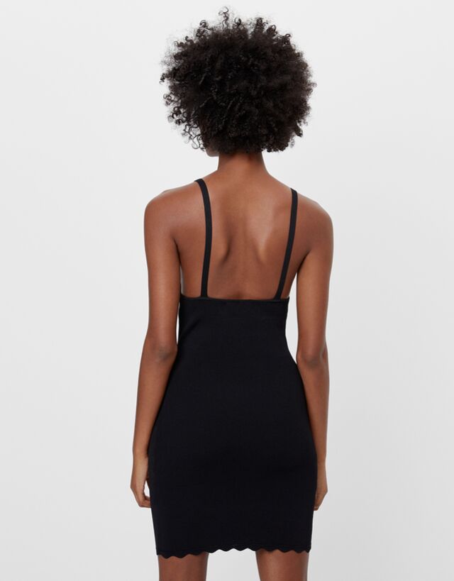 Vestido corto pico ondas - Vestidos - Mujer | Bershka
