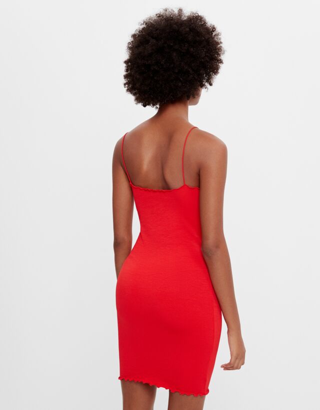 Vestido corto de tirante fino - Mujer | Bershka
