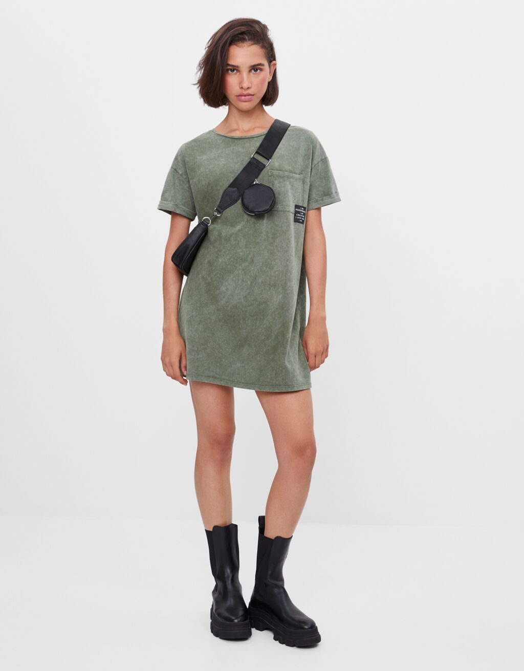 Kurzes Kleid im Acid-Wash-Look - Kleider - Damen