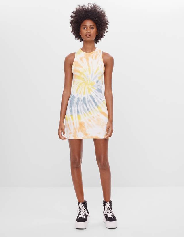 tie dye dress bershka