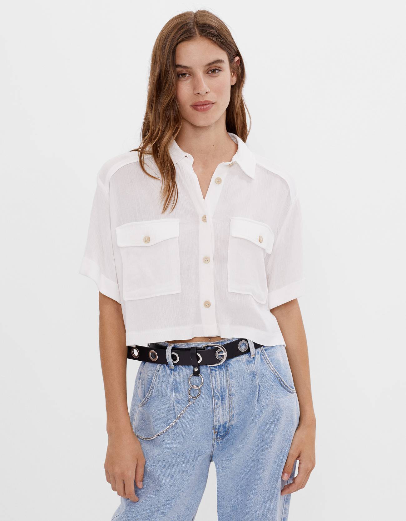 bershka cropped shirt