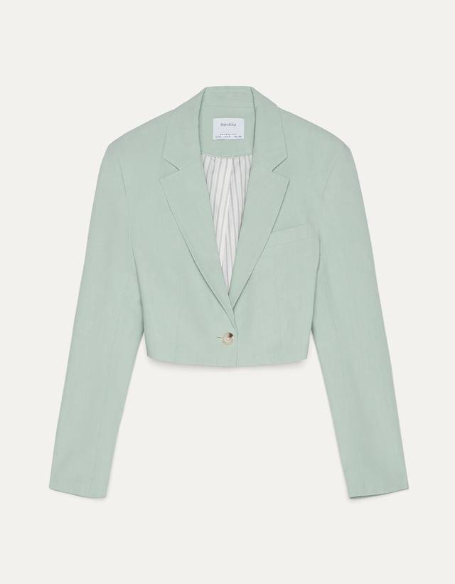 Veste tailleur cropped - Unies - Bershka Egypt