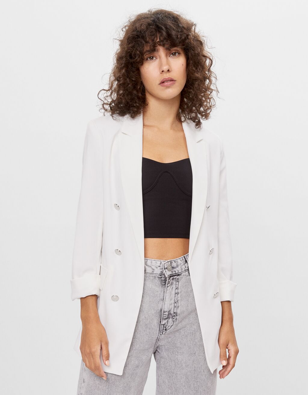 forever 21 white blazer