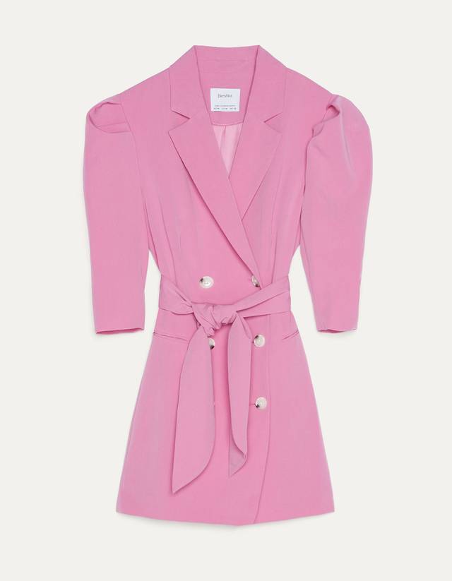 bershka pink blazer dress
