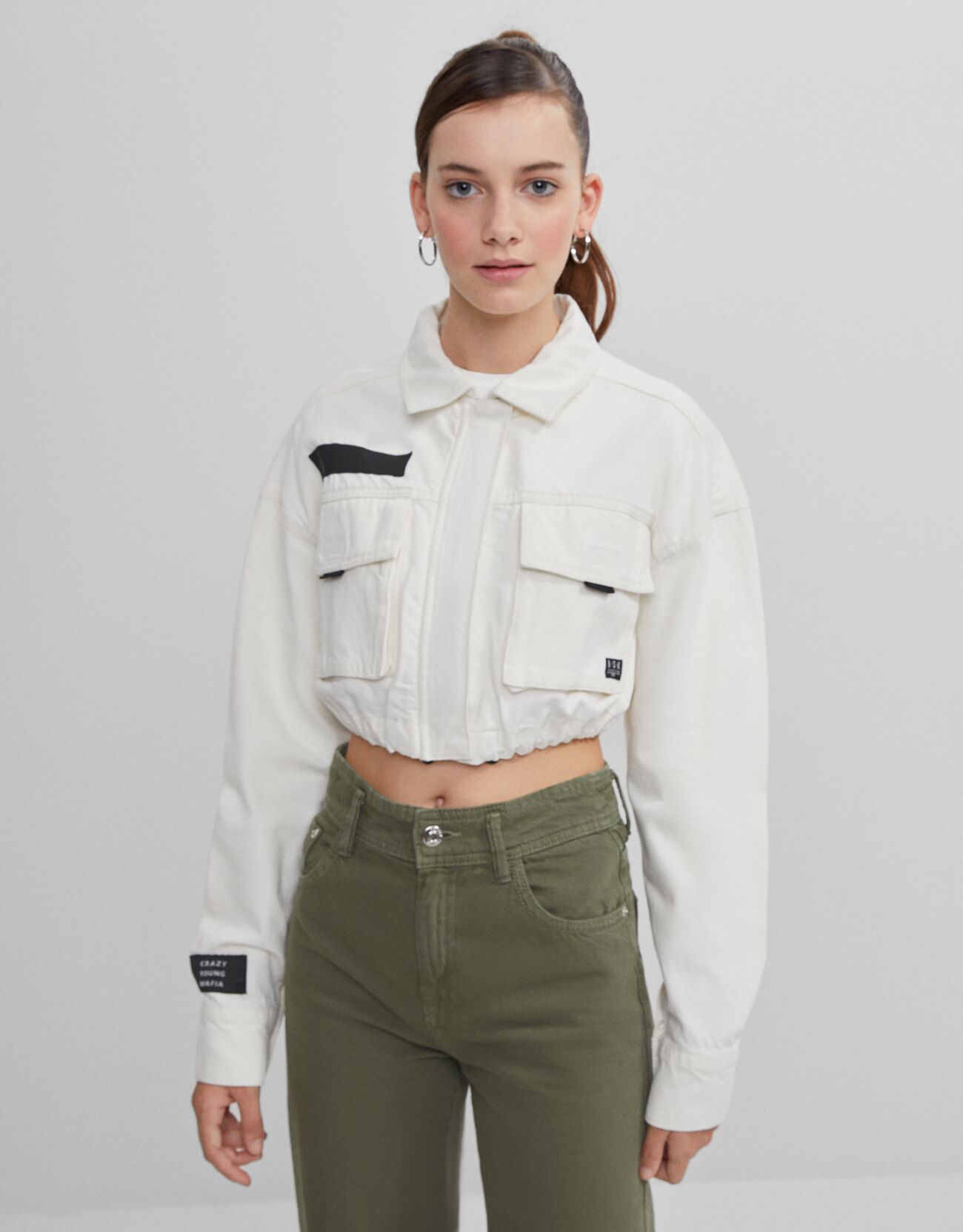 crop utility jacket