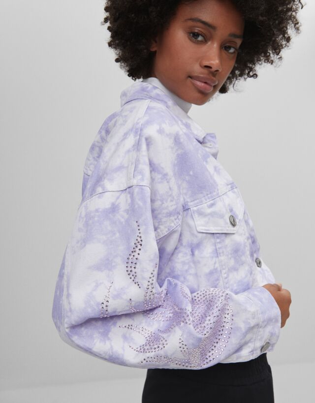 Cropped tie-dye jacket - Denim 