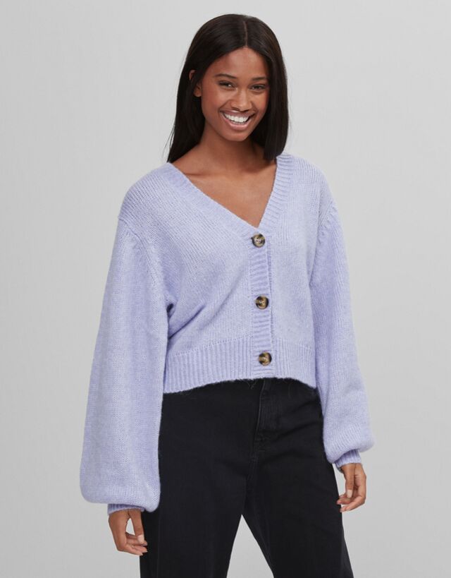 long balloon sleeve cardigan